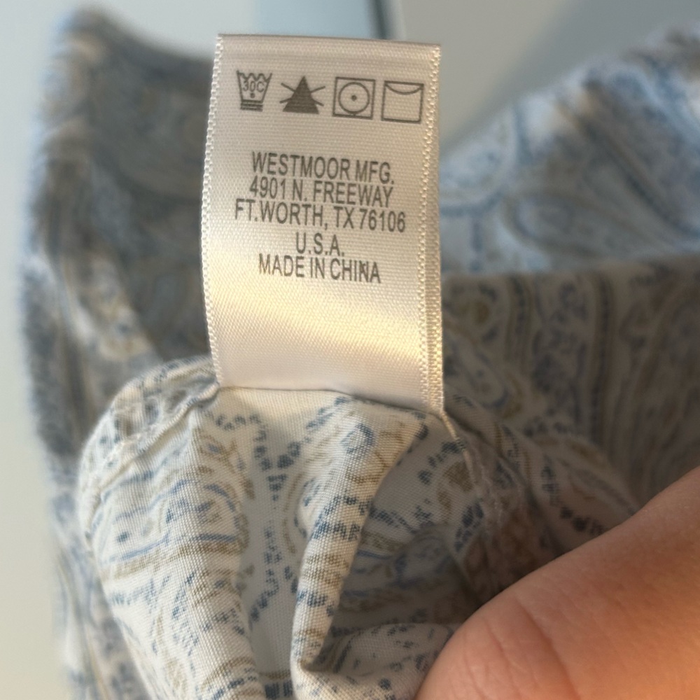 Panhandle Rough Stock Women’s Blue Collared Paisley Pearl Snap Sz Xl - Picture 5 of 10